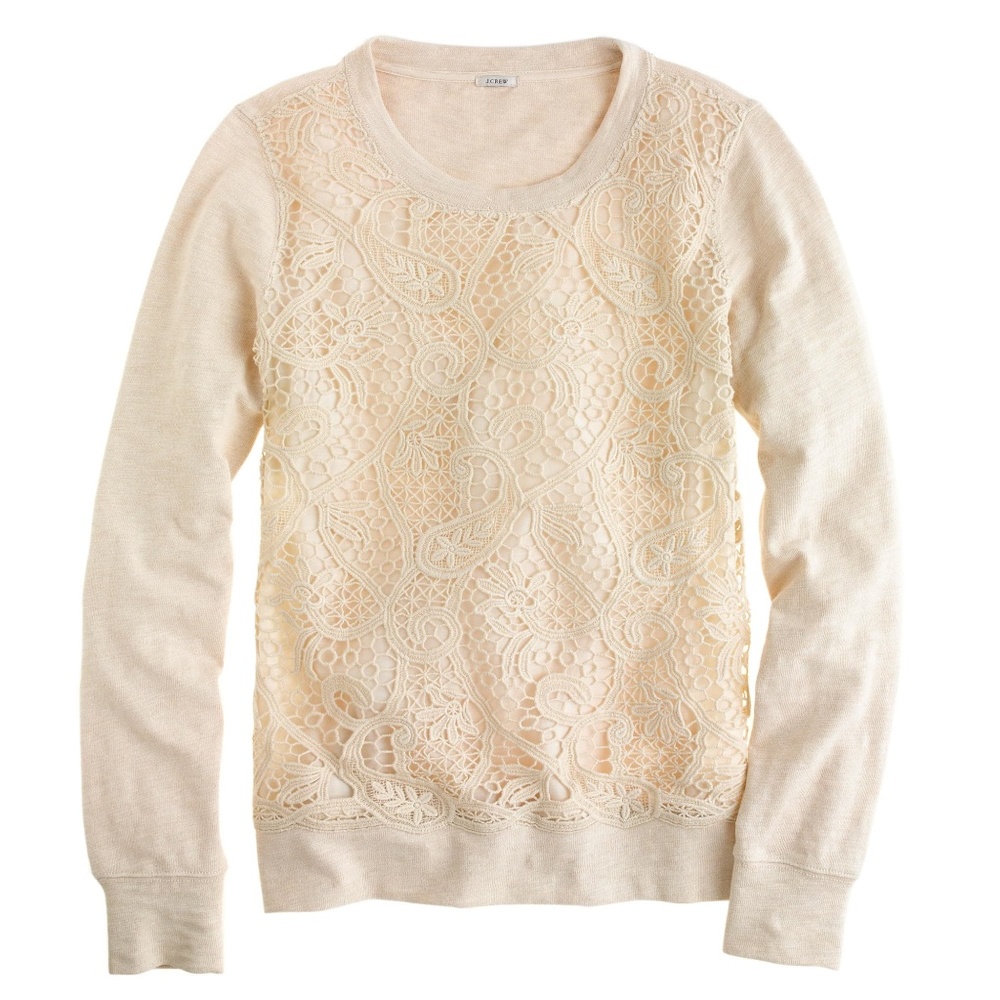 J.Crew Lace-front sweatshirt sweater